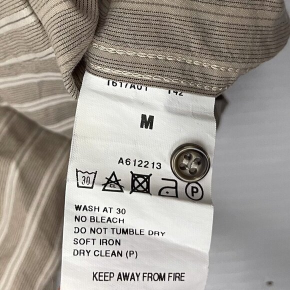 IKKS Beige/White Striped 100% Cotton Shirt Size M - Picture 2 of 8